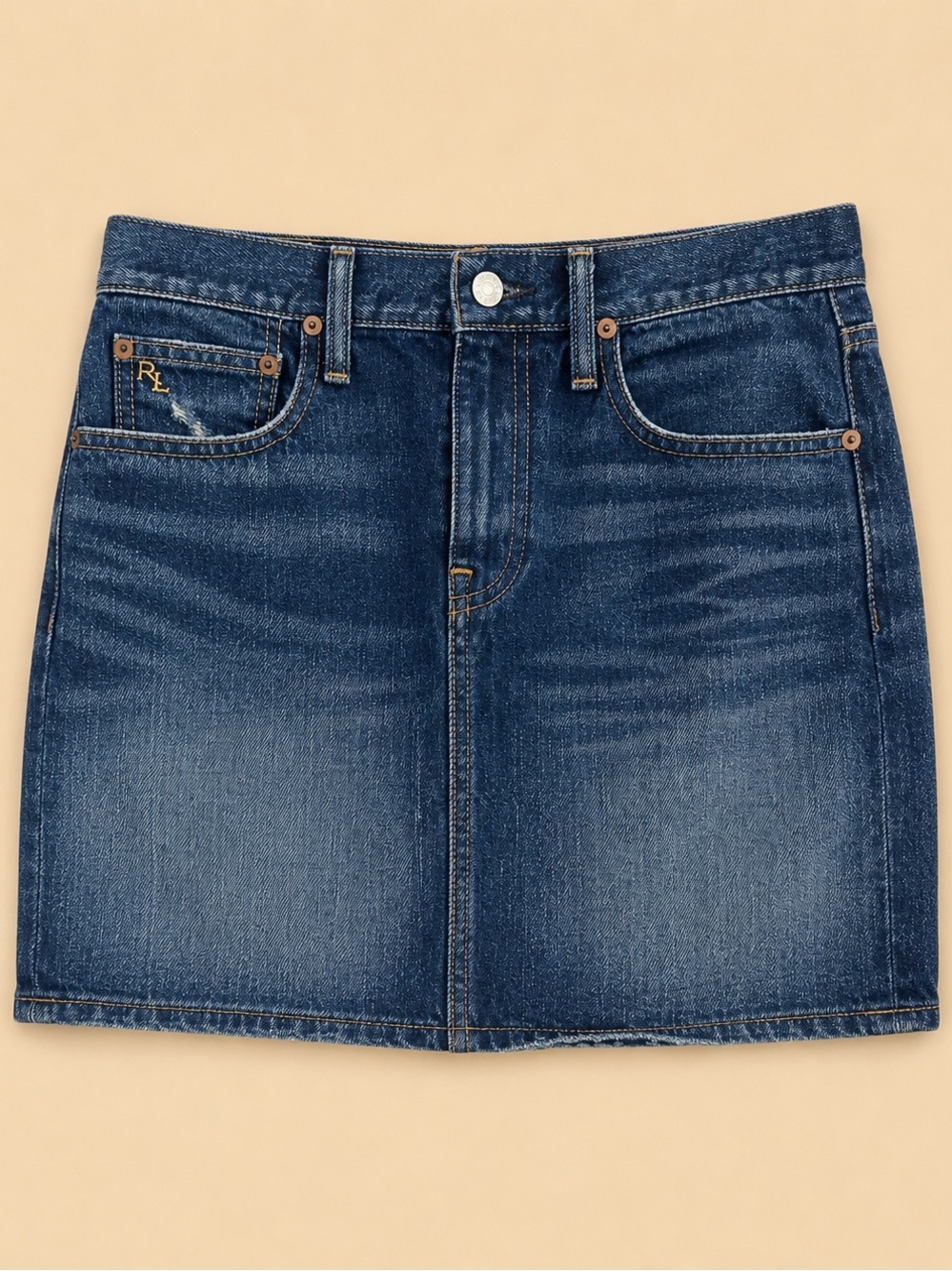 Ralph Lauren Blue Washed Denim Mini Skirt